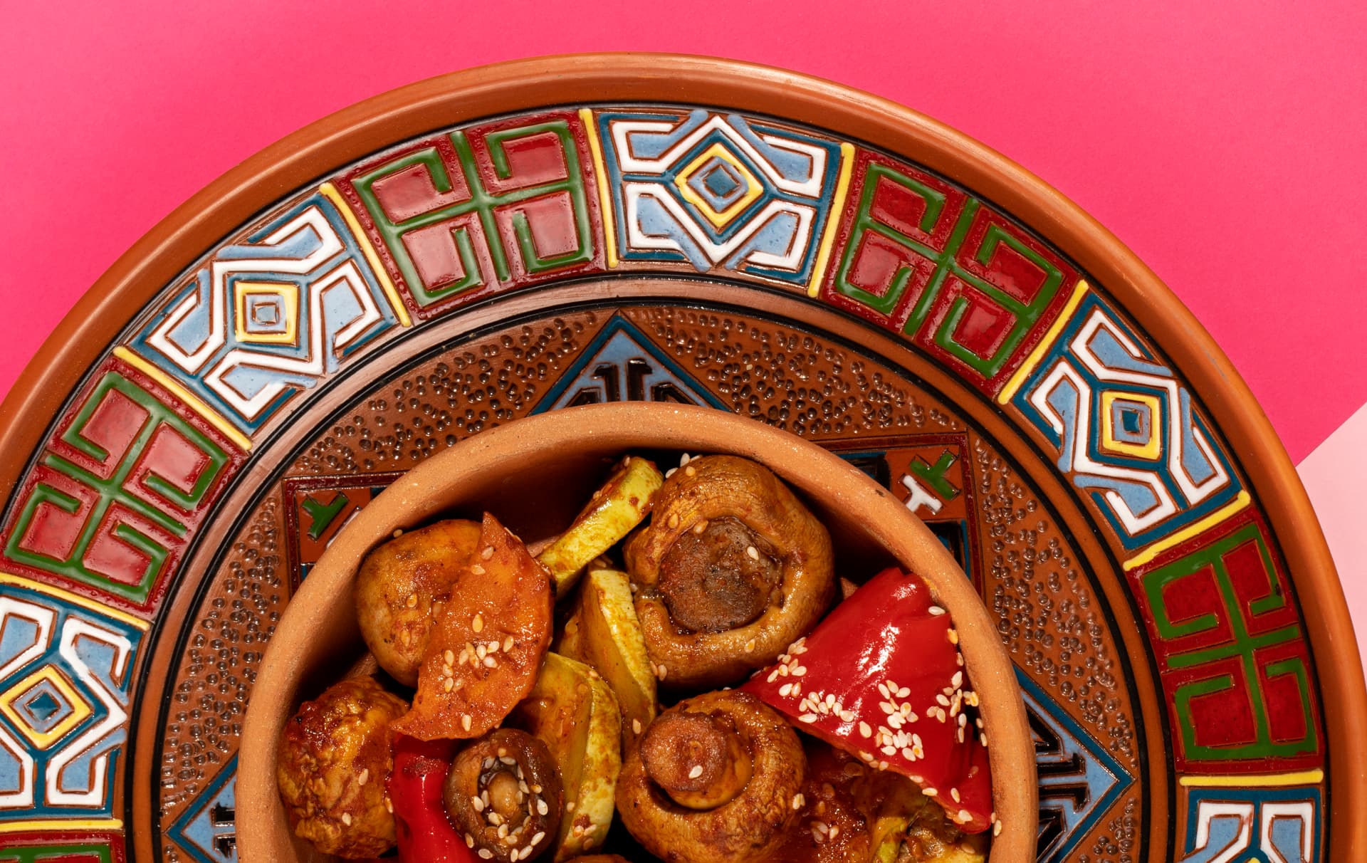 Moroccan dish presentation